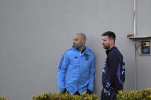 Javier Mascherano y Lionel Messi
