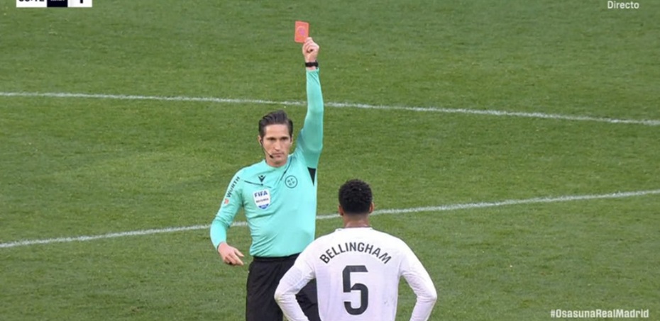Bellingham expulsado por exceso verbal: ya había visto la roja por una situación similar en Real Madrid