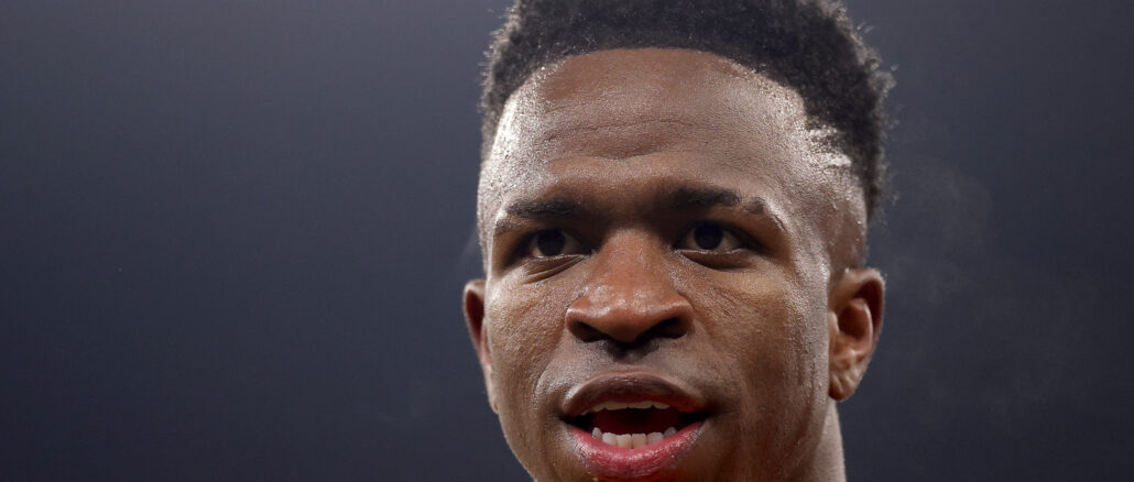 Manchester City v Real Madrid C.F. - UEFA Champions League 2024/25 League Knockout Play-off First Leg Vinicius