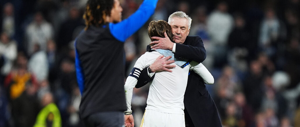 Real Madrid CF v Sevilla FC - LaLiga EA Sports Luka Modric y Carlo Ancelotti