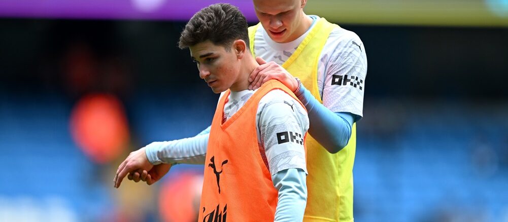 Haaland y Julián Álvarez, otras épocas, ambos juntos