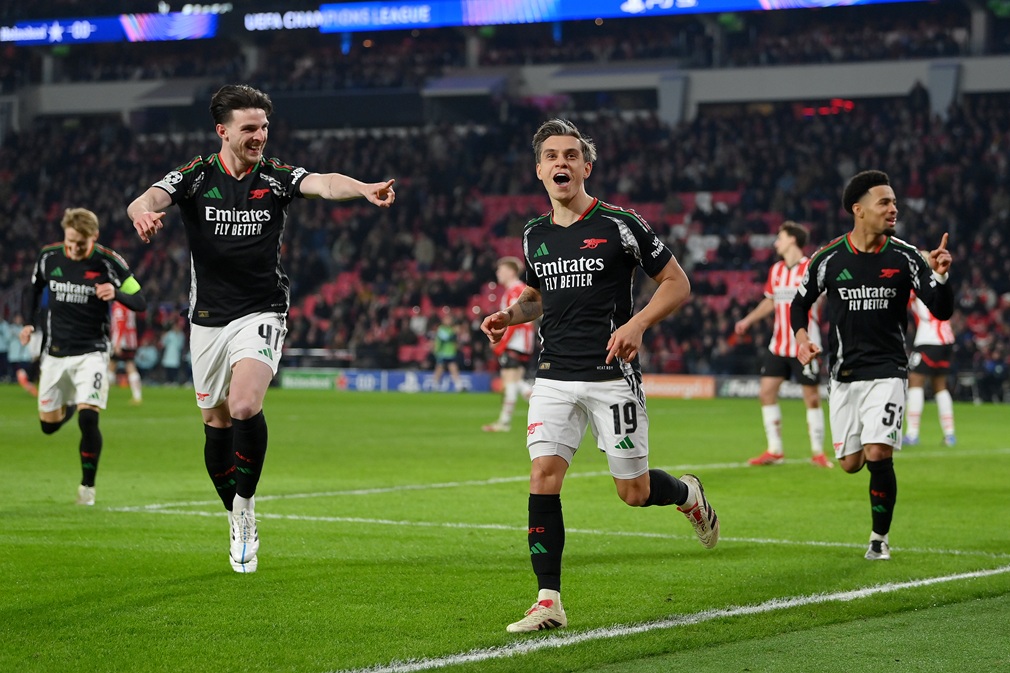 Arsenal logró en Eindhoven una goleada con aroma a cuartos de final: aplastante 7-1