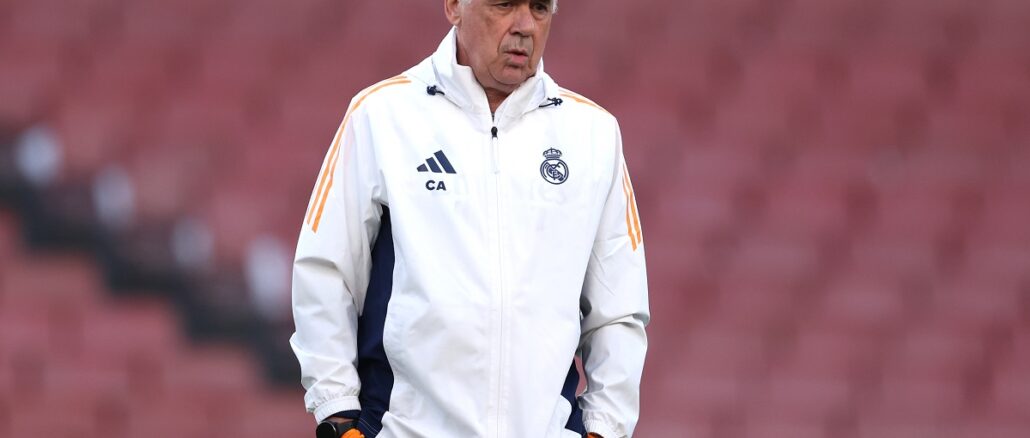 Real Madrid C.F. Training Session And Press Conference - UEFA Champions League 2024/25 Quarter Final First Leg Carlo Ancelotti