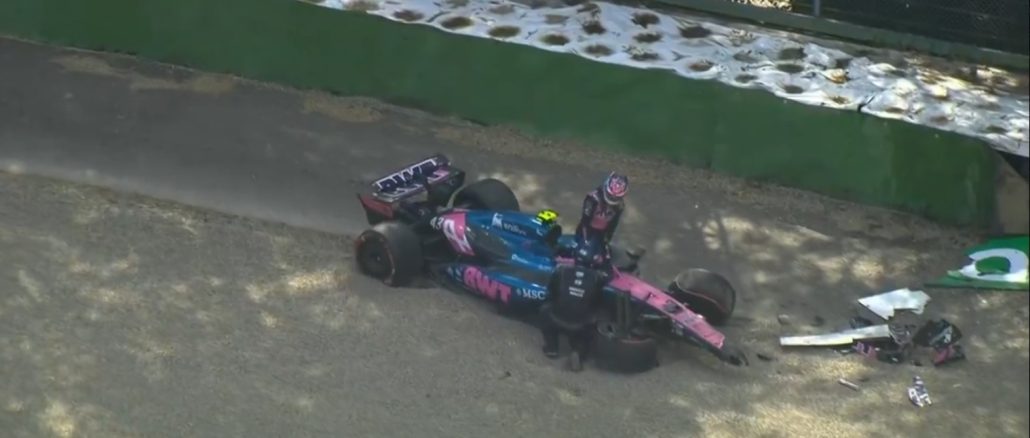 Choque de Colapinto Colapinto sufrió un duro choque