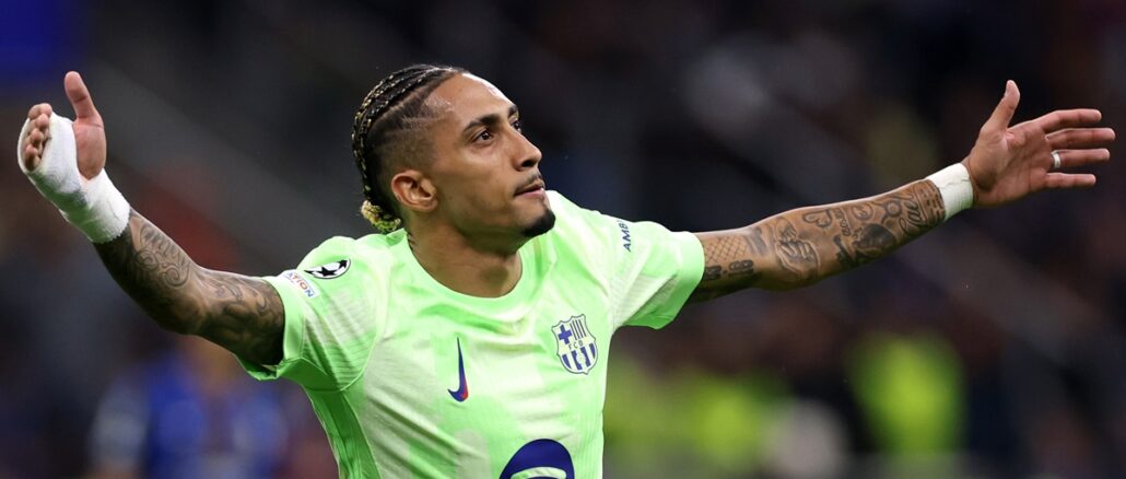 Raphinha lleva 13 goles en esta edición de Champions League Un premio para Raphinha sería terminar como goleador en esta Champions League