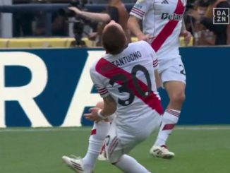 Franco Mastantuono recibió una fuerte falta y encendió alarmas