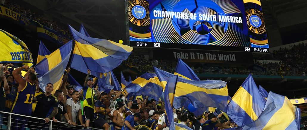 Campeones de Sudamérica y la hinchada de Boca Boca copó Miami ante Bayern Múnich y quedó demostrado en las fotos
