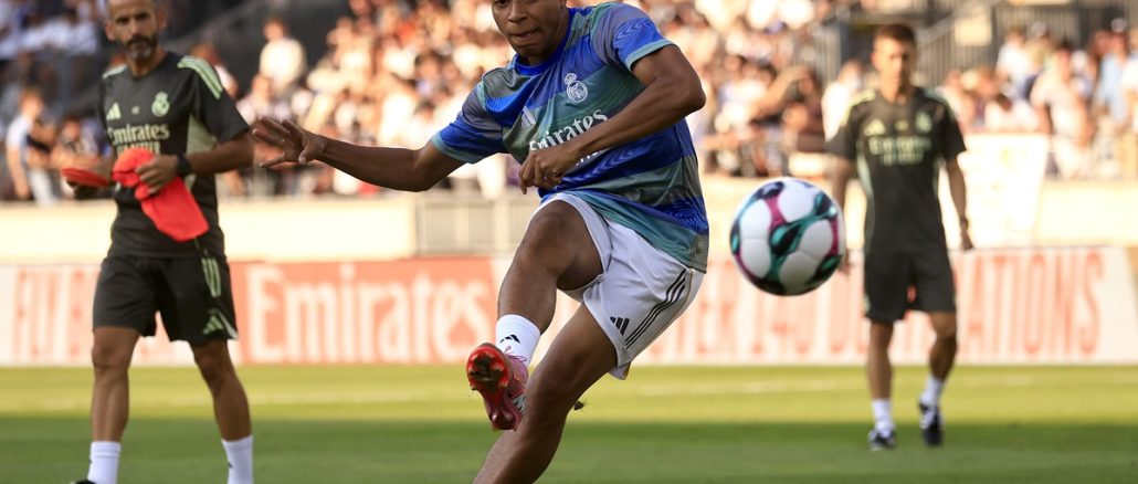 Real Madrid le gana 2 a 0 al WSG Tirol en 20 minutos. El segundo fue una gran asistencia de Arda Güler y golazo de Kylian Mbappé