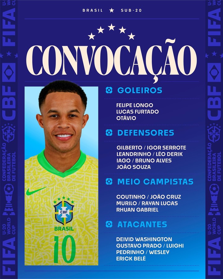 Sin varias figuras, Brasil hizo oficial la lista de convocados para el Mundial sub 20