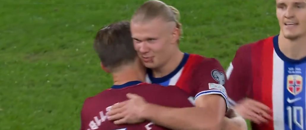 Haaland marcó cinco goles con Noruega en Eliminatorias