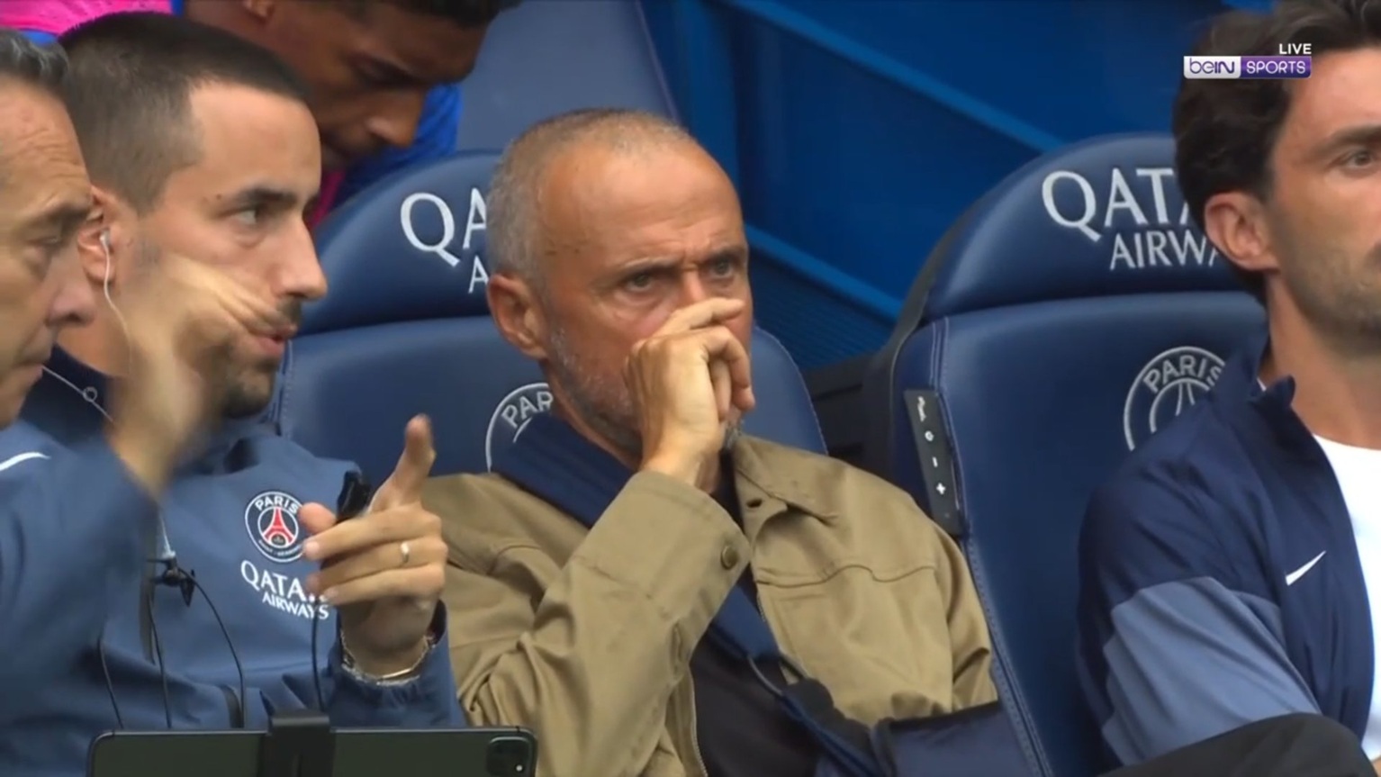 Luis Enrique reapareció en el banco del PSG