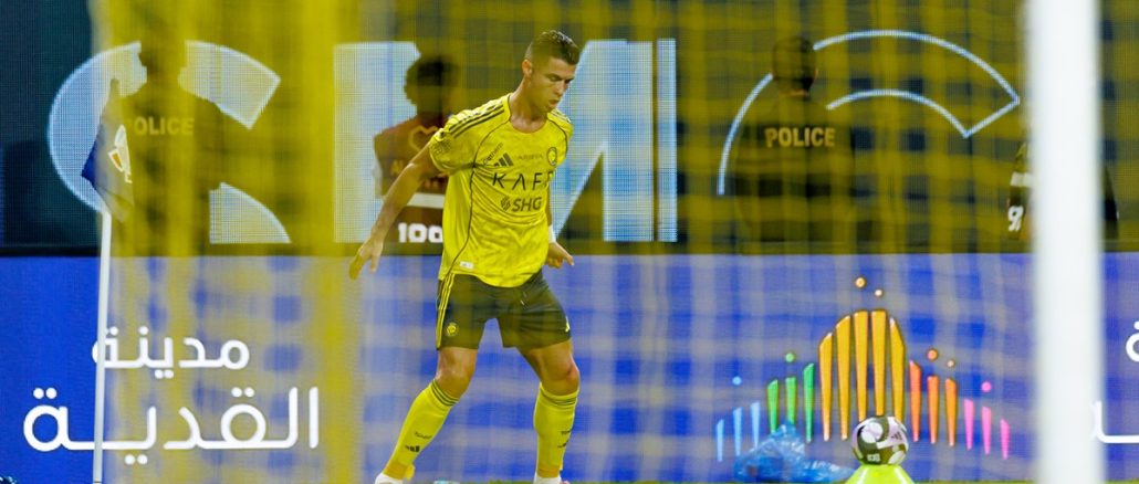 Cristiano Ronaldo festeja su tanto para Al Nassr ante Al Riyadh Cristiano Ronaldo no falló y llegó al gol 944 de su carrera