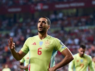 Mikel Merino marcó triplete para España