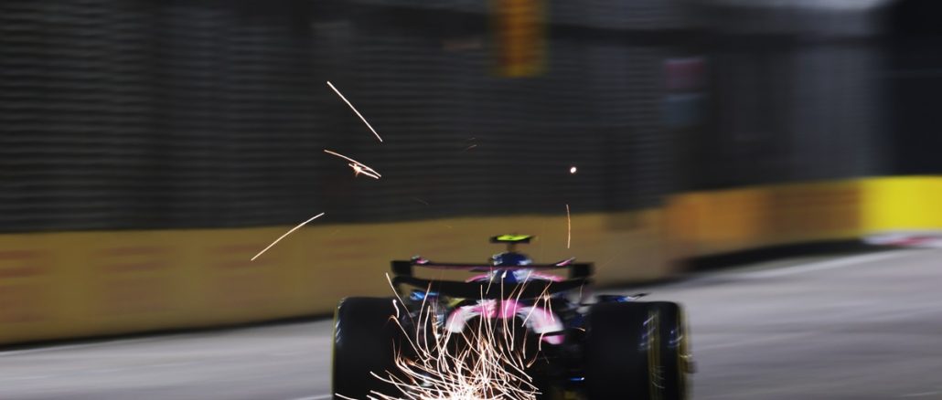 Franco Colapinto girando de noche en Singapur Colapinto no tuvo un buen viernes en Singapur y fue decimonoveno