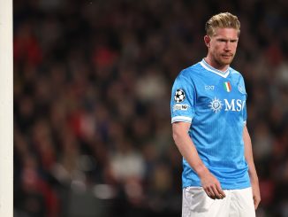 El belga metió el 1 a 0 ante Inter pero no pudo festejar. Kevin de Bruyne hizo un gol, se desgarró y salió lesionado en Napoli
