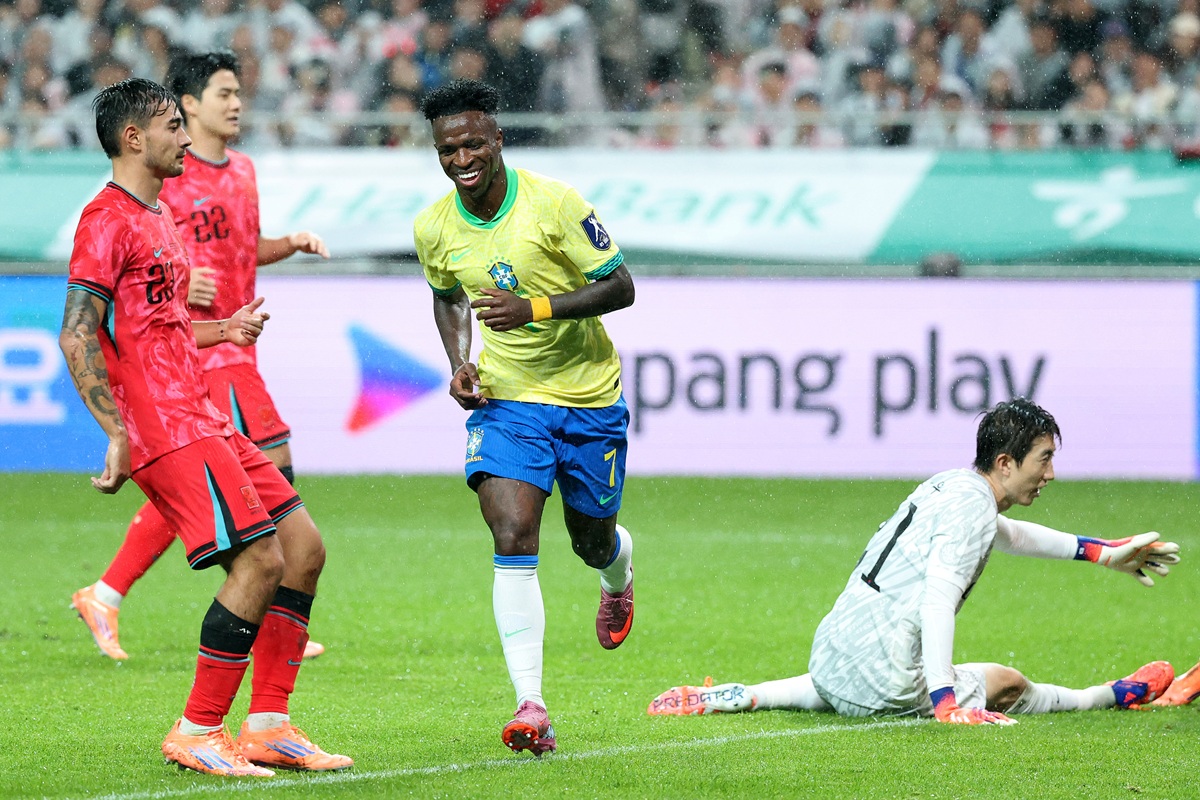 Brasil goleó en Corea del Sur con show de Rodrygo, Vinicius y Estevão