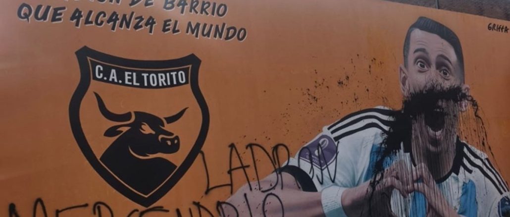 Impacto por la vandalización de un mural de Ángel Di María