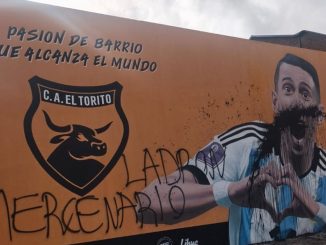 Impacto por la vandalización de un mural de Ángel Di María