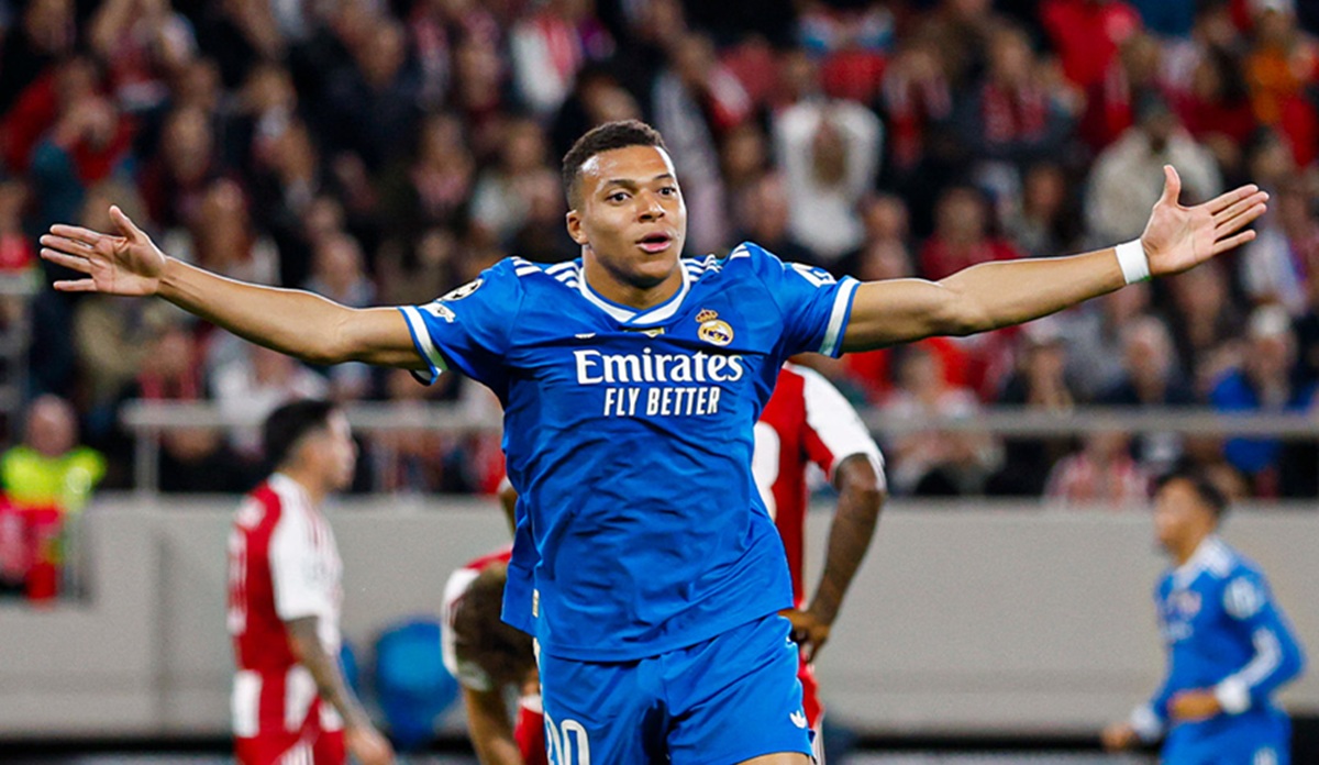 Kylian Mbappé lideró con póker el primer triunfo de Real Madrid en Grecia