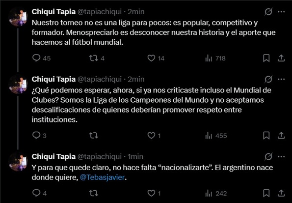 Tuits de Chiqui Tapia