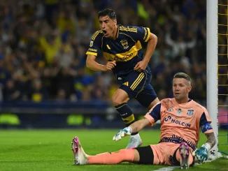 Miguel Merentiel metió un doblete ante Talleres y llegó a los 50 goles en Boca Juniors