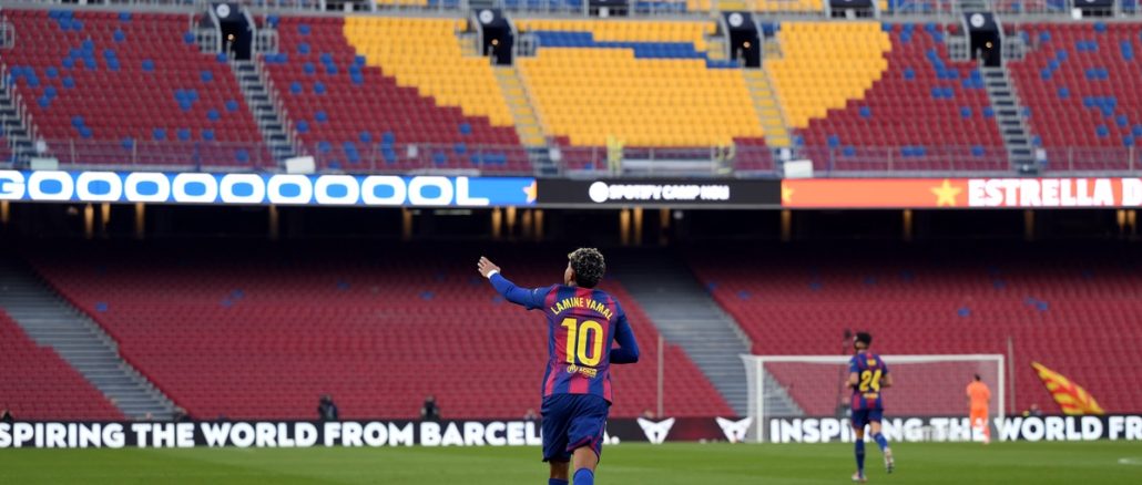 Lamine Yamal marcó por primera vez en el Camp Nou