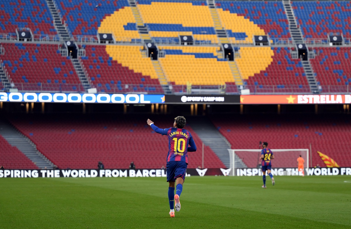 Lamine Yamal convirtió su primer gol en el Camp Nou