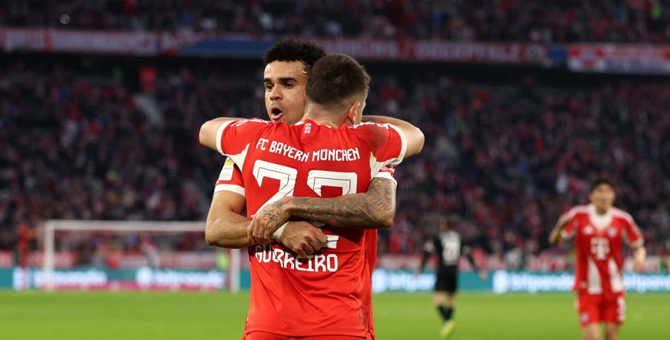 Luis Díaz sirvió una espectacular asistencia desde el piso para Bayern Múnich