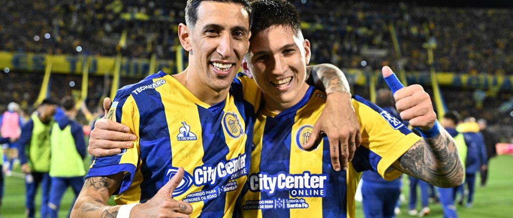 Franco Ibarra con Ángel Di María en Rosario Central Franco Ibarra lesionado en Rosario Central