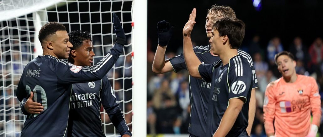 Talavera 2 Real Madrid 3e Fue 3 a 2 con doblete de Kylian Mbappé. Real Madrid venció a Talavera y también avanzó con lo justo en Copa del Rey