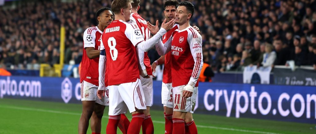 Arsenal goleó en Brujas Arsenal lidera con puntaje perfecto la Champions League