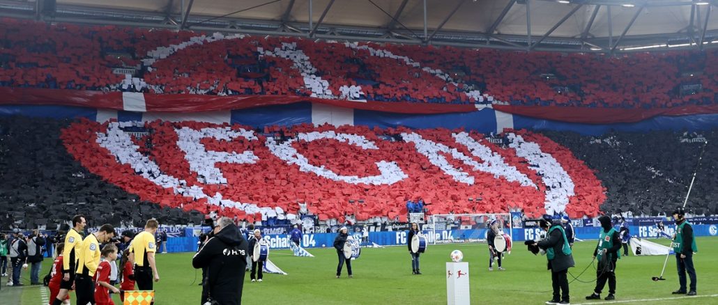 Ambos clubes son amigos y se regalaron un tifo inolvidable. El majestuoso doble mosaico entre Schalke 04 y Nuremberg
