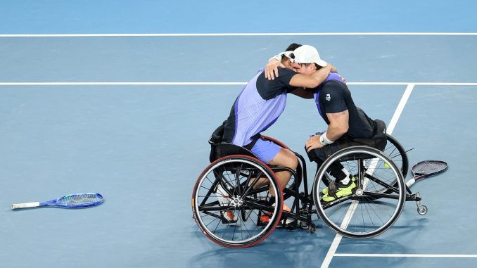 El Lobito junto al japonés Tokito Oda se impusieron 6-2 y 6-1. Gustavo Fernández ganó el dobles del Abierto de Australia en silla de ruedas