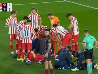 El noruego encendió las alarmas en Levante - Atlético Madrid. Alexander Sorloth fue trasladado al hospital tras el choque de cabezas