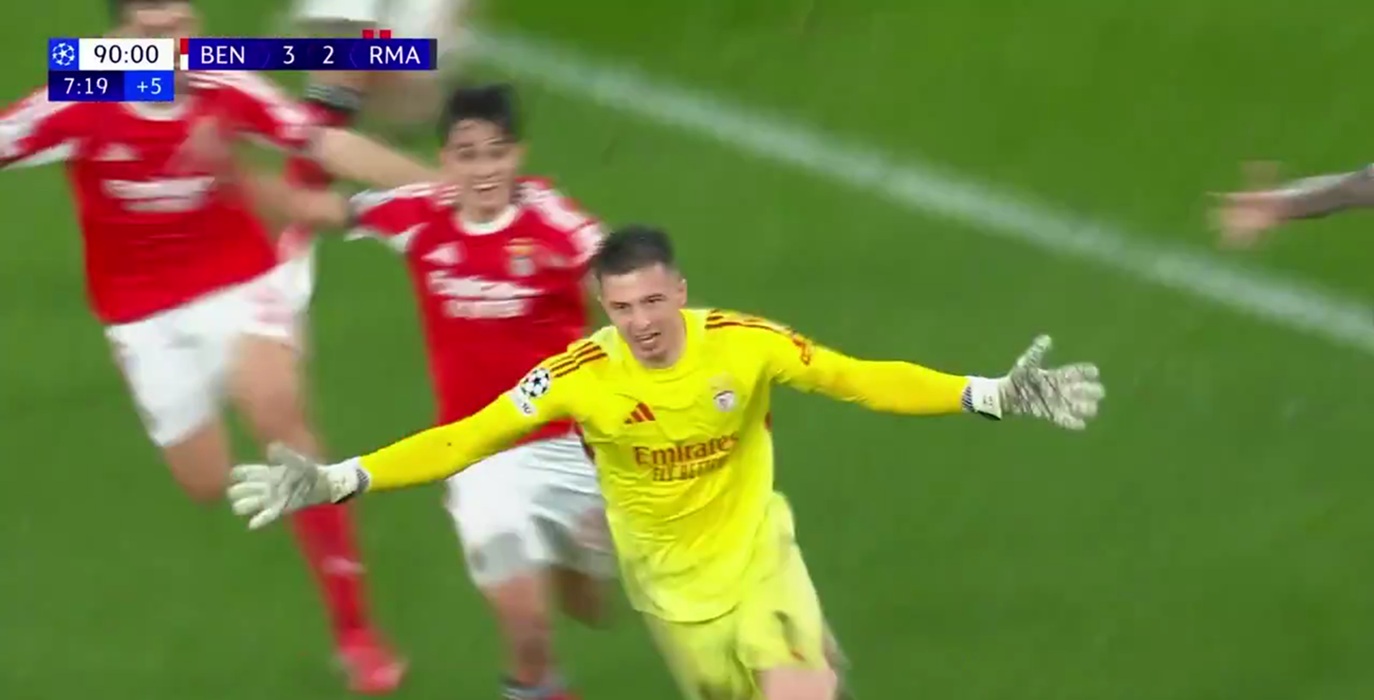 El arquero Trubin marcó ante Real Madrid un épico gol para la historia de la Champions League