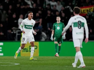 El uruguayo Álvaro Rodríguez, ex Real Madrid, marcó su quinto gol en La Liga al Barcelona