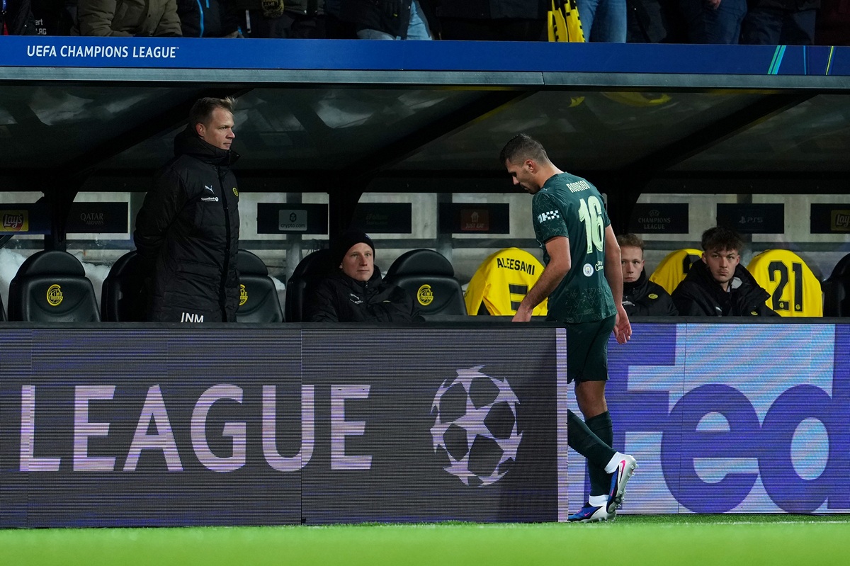 Rodri fue expulsado en Champions League recibiendo dos amarillas en menos de un minuto