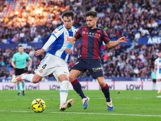 Los Granotas siguen en puestos de descenso con esta igualdad. Levante y Espanyol igualaron 1 a 1 y complicaron sus sueños