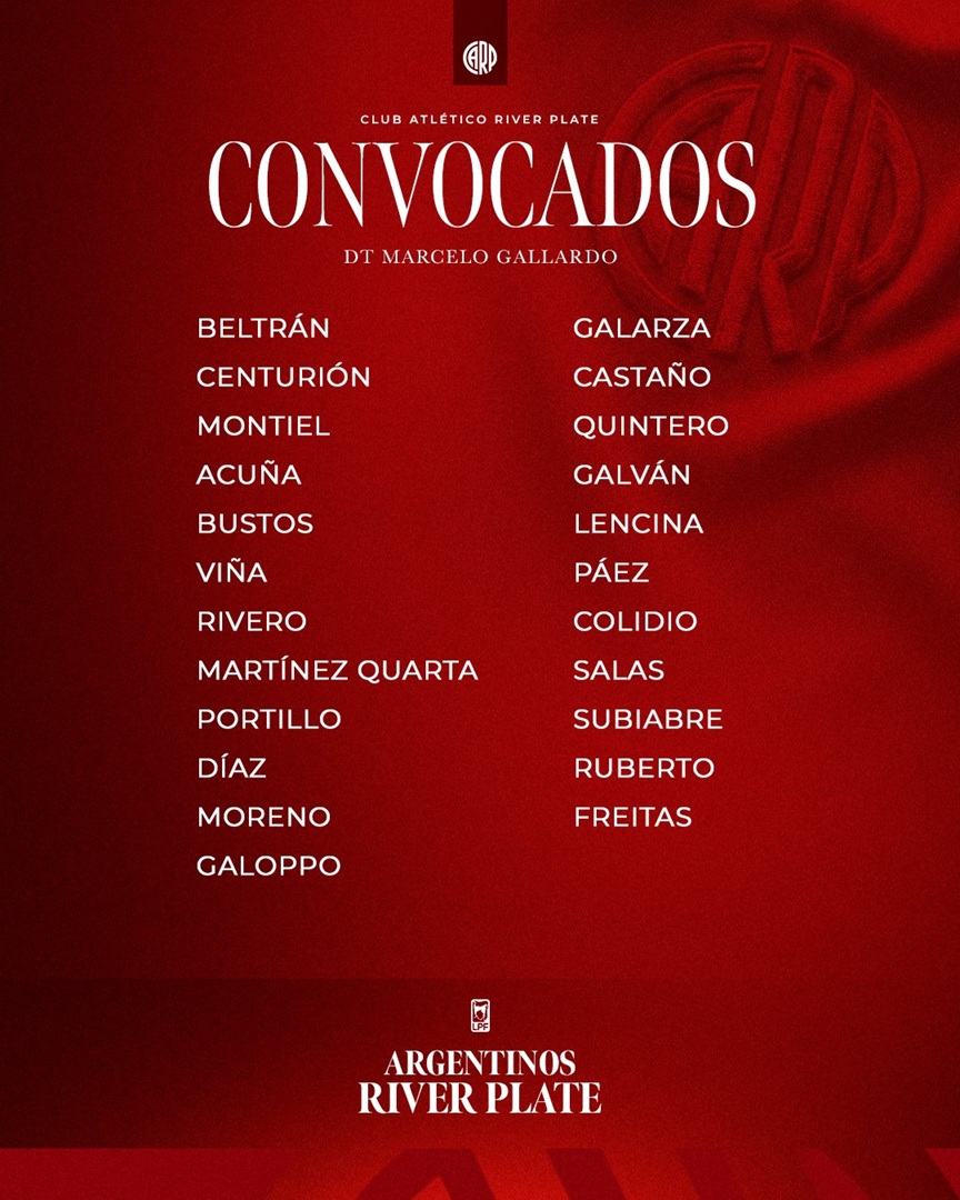 Convocados River vs AAAJ
