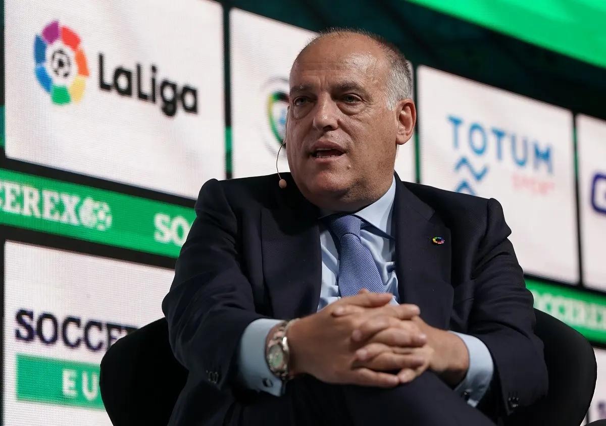 Javier Tebas y el escándalo de Vinicius y Prestianni: "Si insultó, debe ser sancionado"