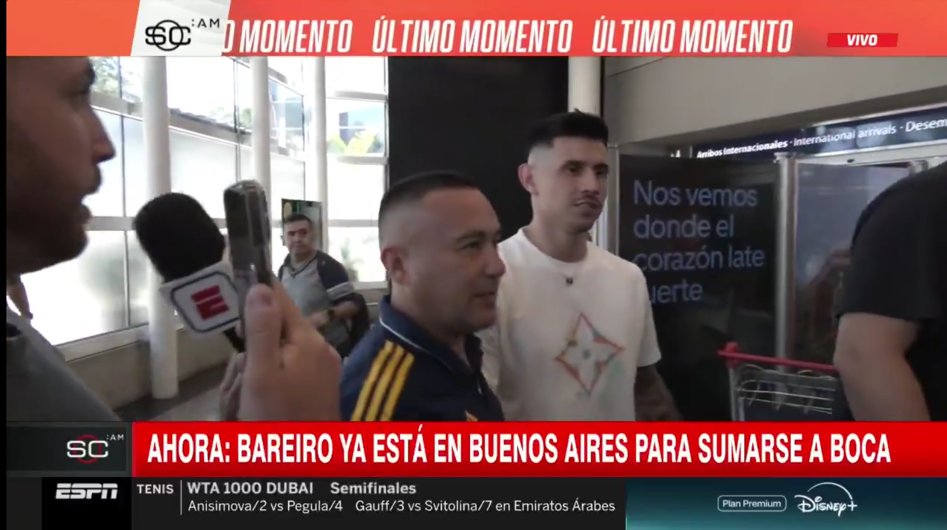 Adam Bareiro arribó al país para sumarse a Boca Juniors