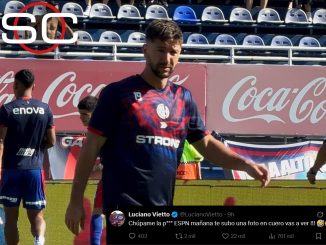 Al ex Racing le postearon una imagen que no lo favorecía. Luciano Vietto apuntó contra ESPN por una foto: "Chupame..."