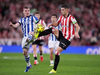 Fue 1 a 1 con goles de Goncalo Guedes y Ruíz de Galarreta. Athletic de Bilbao le empató el derbi a Real Sociedad sobre el final