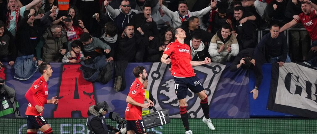 El croata puso el 1 a 0 de penal en favor de Osasuna. Ante Budimir marcó ante Real Madrid su gol 90 en La Liga