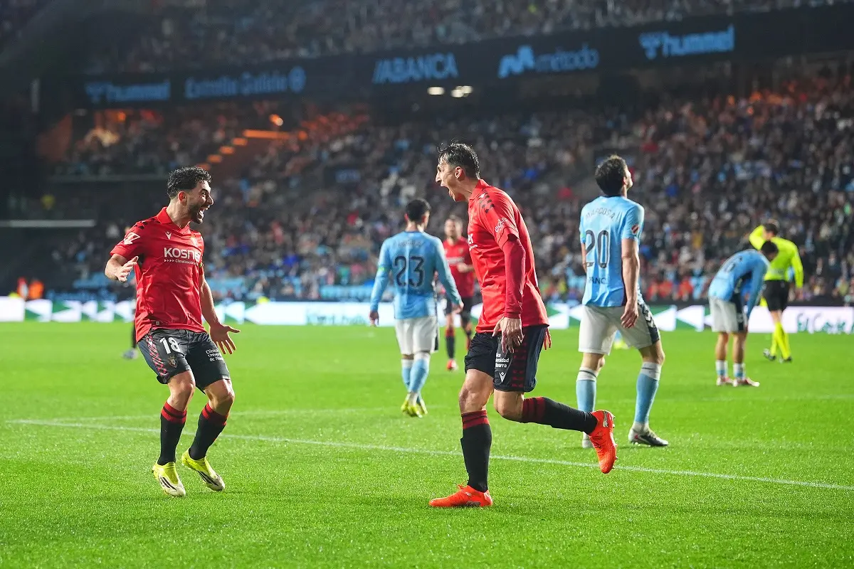 Osasuna venció al Celta en Vigo y no se baja de la pelea por los puestos europeos en La Liga