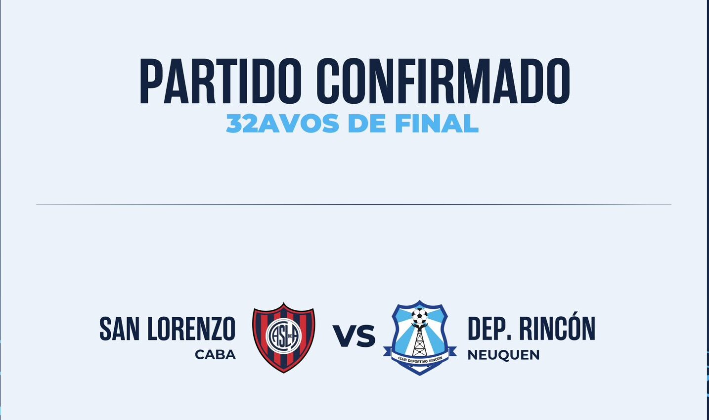 San Lorenzo y Deportivo Rincón ya conocen dónde, a qué hora y cuándo estarán midiéndose por los 32º de final de la Copa Argentina 2026.