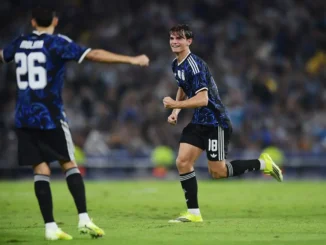 Nico Paz la metió de tiro libre y debutó en las redes con la Selección Argentina ante Mauritania