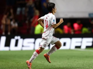 Ryoga Kida anotó su primer gol en Argentinos y es el segundo japonés en marcar en Primera