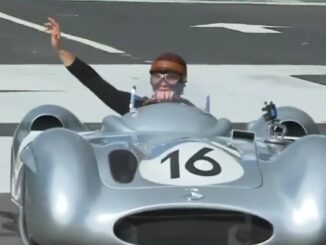 Colapinto manejó la Flecha de Plata de Juan Manuel Fangio