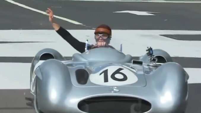 Colapinto manejó la Flecha de Plata de Juan Manuel Fangio